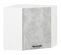 Meuble de cuisine haut AKORD W60 OLIWIA modulable Blanc 60 cm 1 porte façade Béton 2 étagères 60x30x58 cm