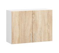 Meuble de cuisine haut AKORD W80 LIMA modulable Blanc 80 cm 2 portes façade Chêne Sonoma 2 étagères 80x30,5x58 cm