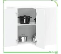 Meuble de cuisine - Porto - Armoire murale d'angle - Blanc brillant - 57x57x60 cm