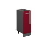Vicco Meuble de Cuisine R-Line, Rouge Brillant, 30cm | 1 porte coulissante · Sans plan de travail · Pieds réglables en hauteur · 2 Tablettes · Librement combinable