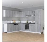 Meuble de cuisine - STAR - Armoire à réfrigérateur ""Lyon"" - Sonoma gris 60x57x207 cm Bois LL18