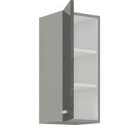 Meuble de cuisine supérieur fermé 30 cm GENJI - gris / blanc brillant