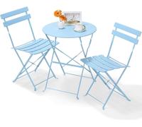 Meuble de jardin Bistro Set métal 3 pièces pliable vert