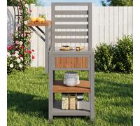 Meuble de jardin Merax avec plan de travail en acier inoxydable et double étagère, table d'extérieur résistante aux intempéries avec espace de rangement, station de barbecue pour terrasse et jardin