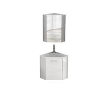Meuble de lavabo d'angle - 41 x 41 x 50 cm - Blanc - Avec armoire miroir | Ensemble d'angle compact avec bassin en céramique et protection anti-éclaboussures : pré-assemblé, charnières amortissantes