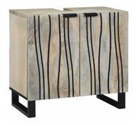 vidaXL Meuble de Lavabo de Salle de Bain Blanc 62 x 33 x 58 cm, Meuble de Salle de Bain, Design rectangulaire, Solution de Rangement Solide, Organisateur Moderne en Bois