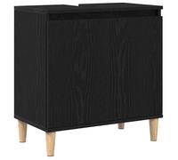 Meuble de Lavabo de Salle de Bain - vidaXL - bois d'ingénierie - noir - sur pieds - avec 1 étagère - avec 2 portes 440hok49i