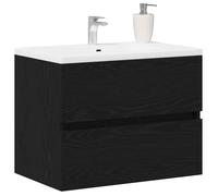 Meuble de lavabo de salle de bain - vidaXL - Chêne noir - 60x38,5x45 cm - Bois d'ingénierie - Avec tiroir