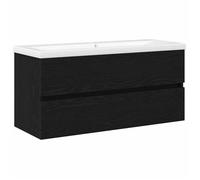Meuble de lavabo de salle de bain - vidaXL - meuble sous vasque - bois d'ingénierie - chêne noir - 100 x 39 x 62 cm - avec portes{mm