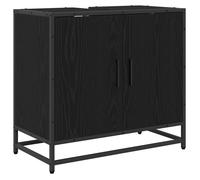 Meuble de lavabo moderne - vidaXL - Chêne noir - 65x33x60 cm - Bois d'ingénierie - Cadre en acier