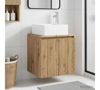 vidaXL Vanité de lavabo murale Blanc brillant – Vasque moderne, Rangement – 49,5×41×63 cm
