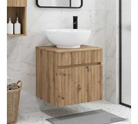 vidaXL Meuble de lavabo mural 49 x 44,5 x 66,5 cm Bois d'ingénierie avec vasque