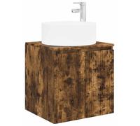 Meuble de lavabo mural Chêne fumé 49,5 x 44,5 x 65,5 cm