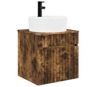 Meuble de lavabo mural Chêne fumé 49 x 44,5 x 65 cm