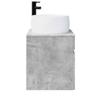Meuble de lavabo mural - COCO - bois d'ingénierie - gris béton - grand rangement - 49x44,5x66 cm&13124