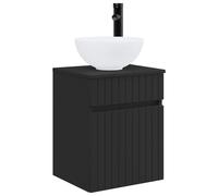 Meuble de lavabo mural Noir 39 x 35 x 63 cm Bois d'ingénierie