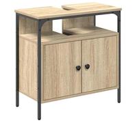 vidaXL Cabinet de Salle de Bain avec Stockage Beige 60 x 30 x 60 cm, Armoire de Salle de Bain Moderne, unité de Rangement rectangulaire, Bois, Gain de Place, Design Minimaliste, Lignes épurées