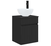 Meuble de lavabo mural - vidaXL - bois d'ingénierie - noir - grand rangement - 39 x 35 x 63 cm 417fwl60w