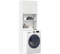 vidaXL Meuble de machine à laver Bois d'ingénierie Blanc
