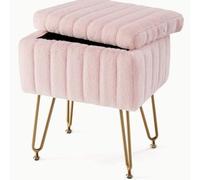 Meuble de maquillage moderne au fini métallisé, avec espace de rangement, pieds en métal huilé robustes et patins antidérapants – Idéal pour la chambre à coucher, le vestiaire et le salon de coiffure