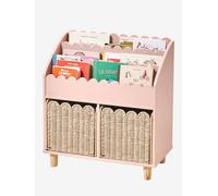 Meuble de rangement 2 cases + étagère-bibliothèque FESTON rose TU