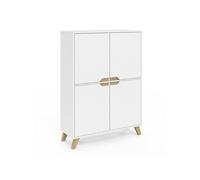 IDMarket - Meuble de Rangement 4 Portes Helsinki scandinave Blanc