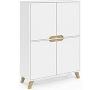 IDMarket Buffet Helsinki 4 portes 80 cm scandinave blanc