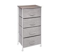 Meuble de rangement 4 tiroirs de couleur gris clair - L.45 x P.30 x H.96 cm --