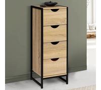 Meuble De Rangement 4 Tiroirs Detroit 30 Cm Chiffonnier D'appoint Design Industriel