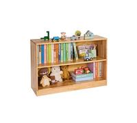 VEVOR Organisateur de jouets 900 mm, bibliothèque pour enfants à 2 niveaux, meuble de rangement à 2 compartiments, mobilier de garderie pour chambre, crèche, salon, entrée, école maternelle, marron
