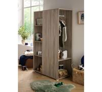 Meuble De Rangement Avec Étagères Et Penderie En Décor Bois - Up Gris TU
