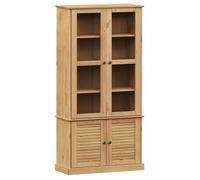 Meuble de rangement/Bibliothèque contemporain, vitrine, en verre VIGO 85x35x170 cm, bois massif de pin（9925715）ZKY