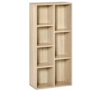 HOMCOM Bibliothèque étagère 7 cubes – 50 x 24 x 106 cm – Bois naturel