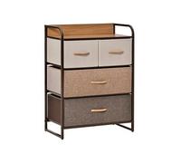 HomCom Commode 4 tiroirs en tissu – acier – 58×29×78,5 cm – Multicolore
