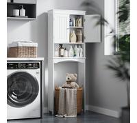 Meuble de rangement compact de 66 pouces pour toilettes - Étagères réglables, design ouvert et fermé, organiseur de salle de bain autonome Les armoires de toilettes, en tant que nouveau type d'armoire