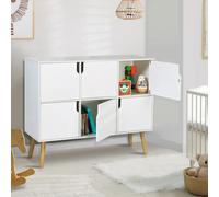 IDMarket - Meuble de rangement cube enfant Emmie - 6 cases en bois blanc