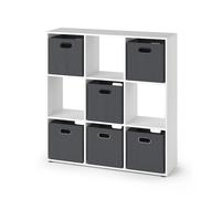 Vicco Meuble de Rangement Cube Nove, Blanc, 104x108cm | avec 6 boîtes pliantes, utilisable pour une répartition flexible de l’espace et le rangement