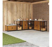 Meuble de rangement cuisine - vidaXL - Acier - Modulaire - Marron - 60x50x92 cm
