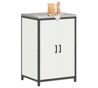 Meuble de rangement de cuisine - vidaXL - Blanc - Acier - 60x50x92 cm - Modulaire - 2 étagères - 2 portes