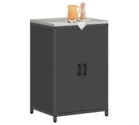 Meuble de rangement de cuisine - vidaXL - Noir - Acier - 60x50x92 cm - Modulaire - 2 étagères - 2 portes