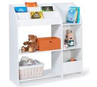 IDMARKET Meuble de rangement EMMA étagère jouets et bibliothèque enfant en bois blanc