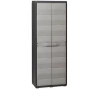 Meuble de rangement en polypropylène avec 3 étagères - 65 x 38 x 171 cm - Résistant aux intempéries - À visser - Verrouillable
