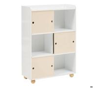 Meuble de Rangement Enfant Bouli 3 Portes Coulissantes Beige 69,5x30x101 cm - Atmosphera Créateur d'intérieur