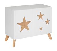 Meuble de Rangement Enfant Étoile - Bois - Blanc - 65x79 cm - Atmosphera créateur d'intérieur
