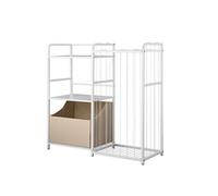 Meuble de rangement enfant SucceBuy 4 compartiments Métal Blanc 84.6x30x82 cm