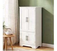 Meuble de rangement haut en MDF clean white 120x60x40 cm, 4 portes avec LED détecteur