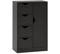 Meuble de rangement - HOMCOM - 1 placard et 4 tiroirs - en bois - 54x29x83cm - noir