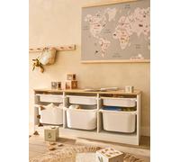 Meuble de rangement horizontal avec bac plastique blanc TU