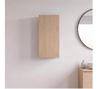 Meuble de rangement - Meuble haut 1 porte - Faible profondeur Décor chêne