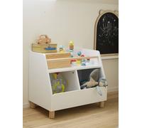 Meuble de rangement mixte étagère + bacs LIGNE PTILOU blanc/bois TU